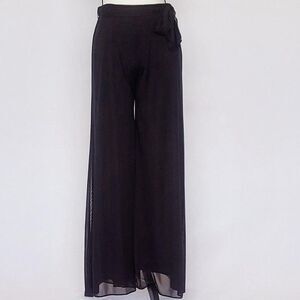 Jubulani Women's Tie Waist Wide Leg Flowy Mesh Pants Size Small NWOT